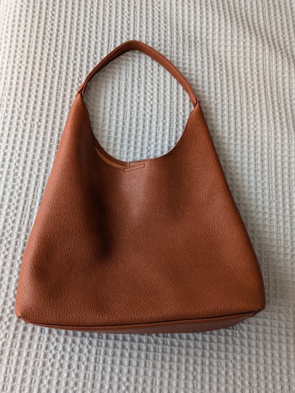 Cognac Vegan Leather Hobo Bag Purse